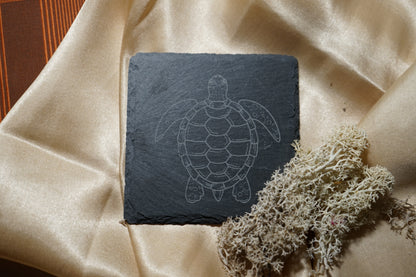 Schiefer Untersetzer Schildkröte