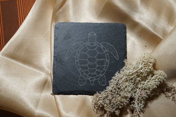 Schiefer Untersetzer Schildkröte
