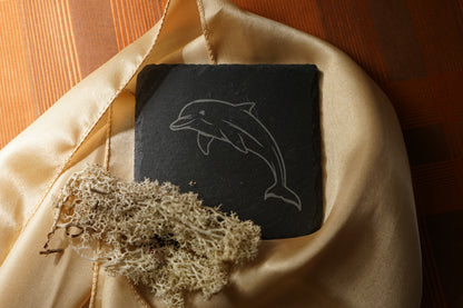 Schiefer Untersetzer Delfin