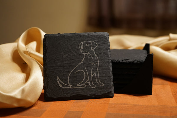 Schiefer Untersetzer Hund