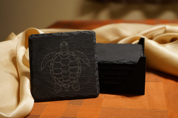 Schiefer Untersetzer Schildkröte