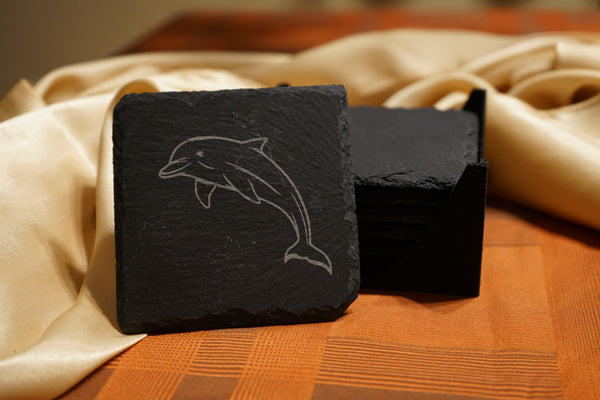 Schiefer Untersetzer Delfin