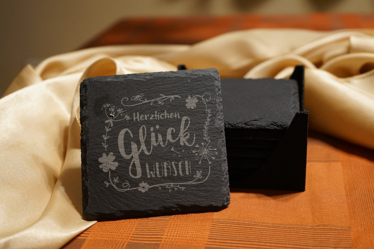 Schiefer Untersetzer Herzlichen Glückwunsch