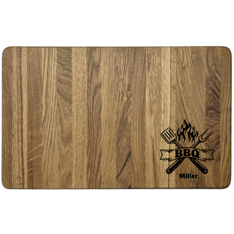 Schneidebrett personalisiert Grill Eiche extra Dick