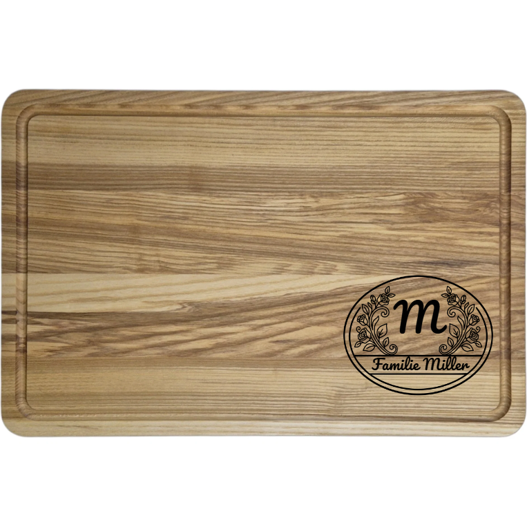 Schneidebrett Personalisiert Paar Kern-Esche mit Saftrille